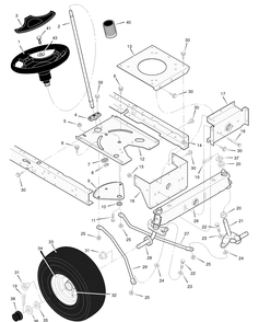 Steering Diagram and Parts List for 385002X108B 2007 Briggs and Stratton Lawn Tractor